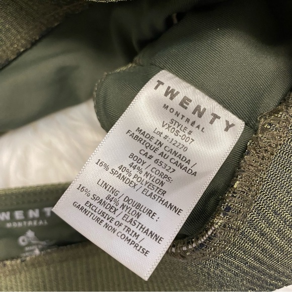 Twenty Montreal Colorsphere Rib Sports Bra Ribbed Army Green Canada $121 Sparkly - Picture 10 of 10
